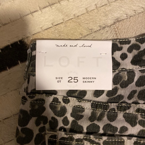 Loft Leopard Print Modern Skinny Jeans - Picture 6 of 11